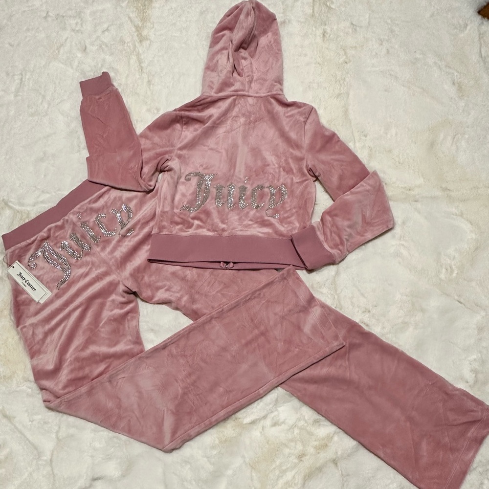 Juicy Couture rhinestones velour tracksuit